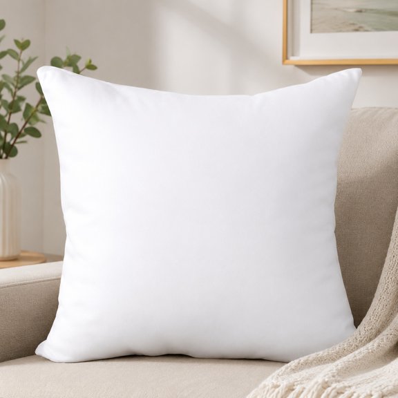 Pillow Insert 12" x 12" Polyester Filled Cushion Core with Premium Soft Fabric Cover for Home Decor