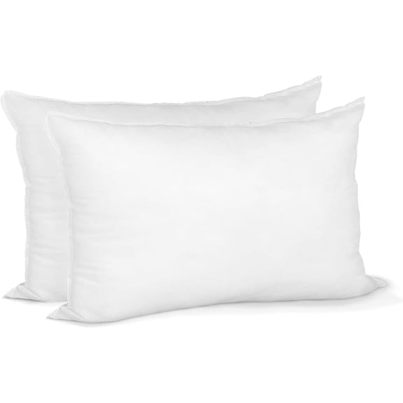 Pillow Insert 12" x 20" Indoor Outdoor Polyester Filled Standard Cover (2 Pack)