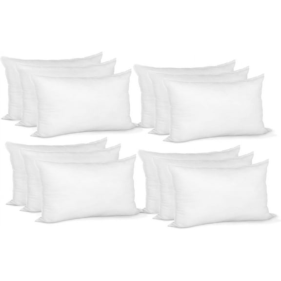 Pillow Insert 14" x 20" Indoor Outdoor Polyester Filled Standard Cover (12 Pack)