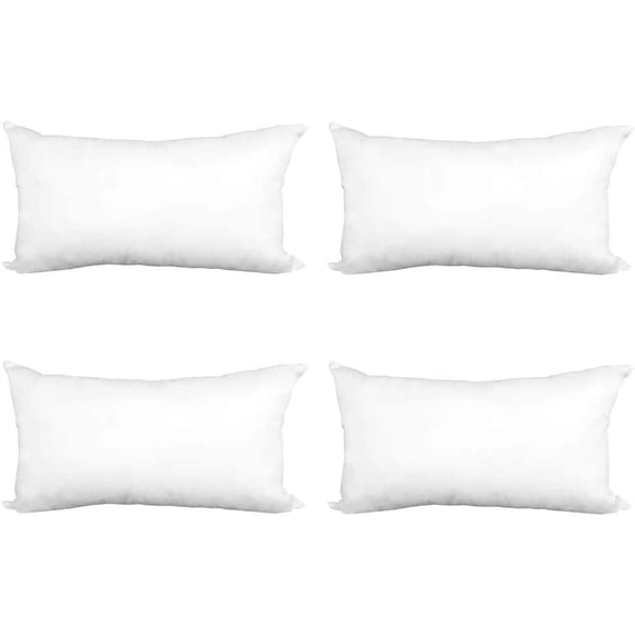 Pillow Insert 14" x 20" Polyester Filled Premium Fabric Cover (4 Pack)