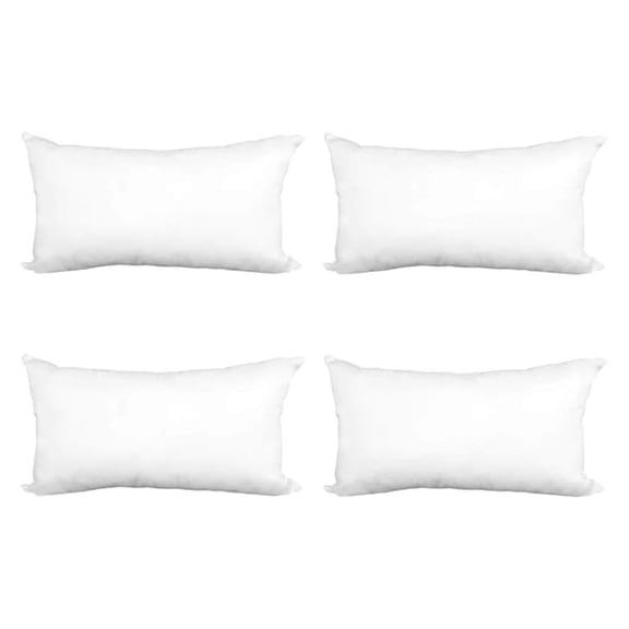 Pillow Insert 14" x 20" Polyester Filled Premium Fabric Cover (4 Pack)