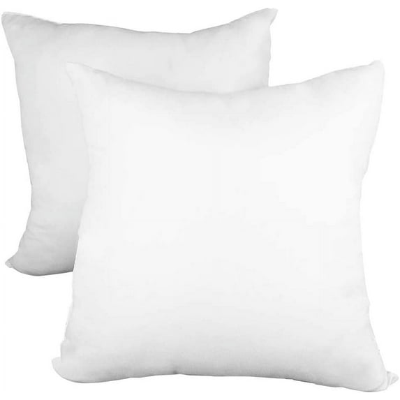 Pillow Insert 16" x 16" Polyester Filled Premium Fabric Cover (2 Pack)