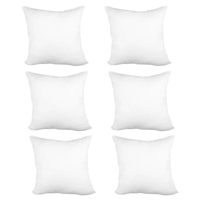 Pillow Insert 18" x 18" Polyester Filled Premium Fabric Cover (6 Pack