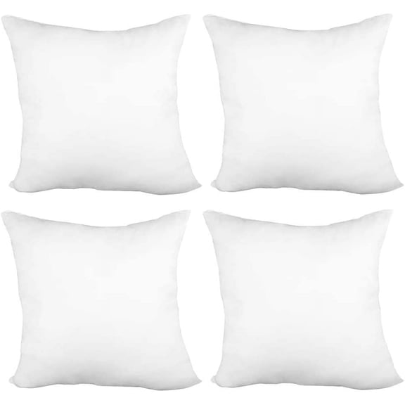 Pillow Insert 20" x 20" Polyester Filled Premium Fabric Cover (4 Pack)
