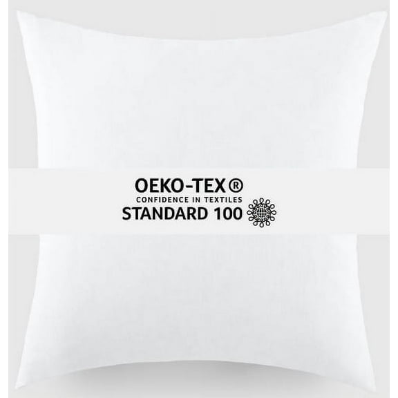 Pillow Insert with Polyester Fill Cotton Throw Decor One Size: 21in x 21in, Fits 20in x 20in Cover - WHITE