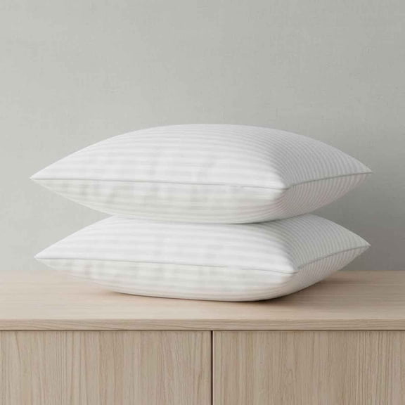 Pillow Inserts, Firm and Fluffy Decorative Square Throw Pillows for Couch Sofa Bed, Down Alternative with Cotton Cover Pack of 2