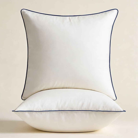 Pillow Inserts Set of 2, Down Alternative Decorative Pillows with Cotton Cover, Plush Throw Pillows for Couch, Sofa, Bed and Home Decor