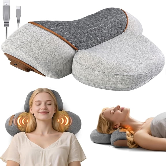 Pillow Massage Hump Pillow with Heat, Deep Tissue Traction, Support Hump for Women and Men, Memory Support
