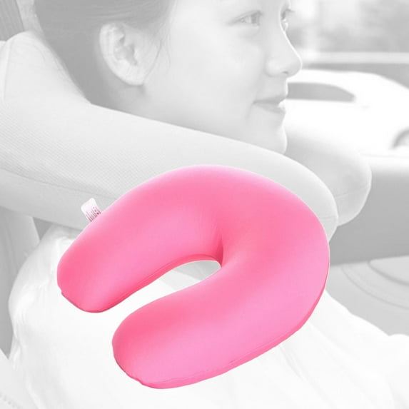 Pillow Memory Foam Neck Pillow Head Rest Neck Support Cushion Lightweight for Car Seat Airplane - pink