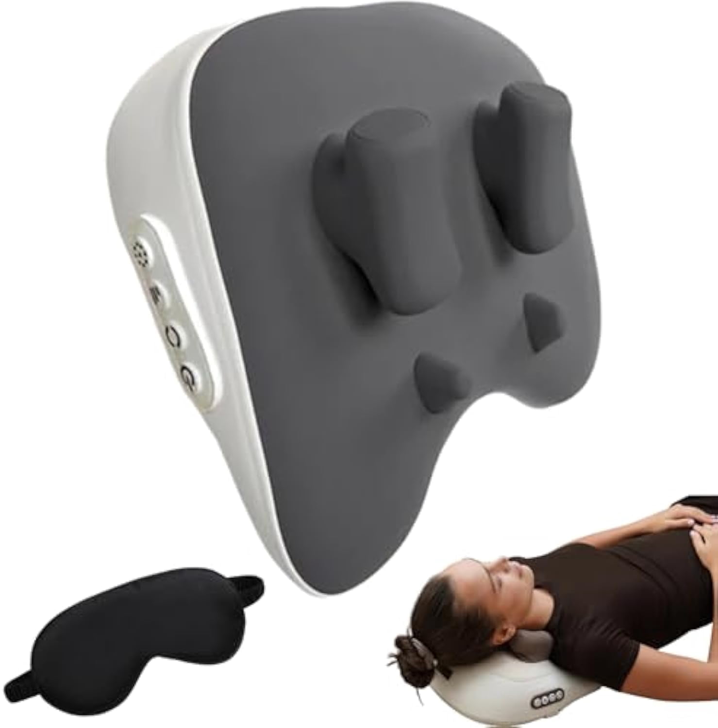 Pillow Neck & Shoulder Massager, Neck Massager, 4d Rolling Nodes Mimic Professional Massage Therapy, 42°c Heat (Grey)
