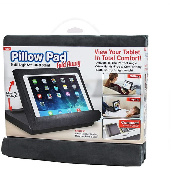 Pillow Pad Fold Away Multi-Angle Soft Tablet Stand, Gray