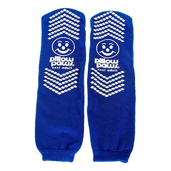 Pillow Paws 360 Imprint Unisex Slipper Socks Wide Width Blue 1 Pair