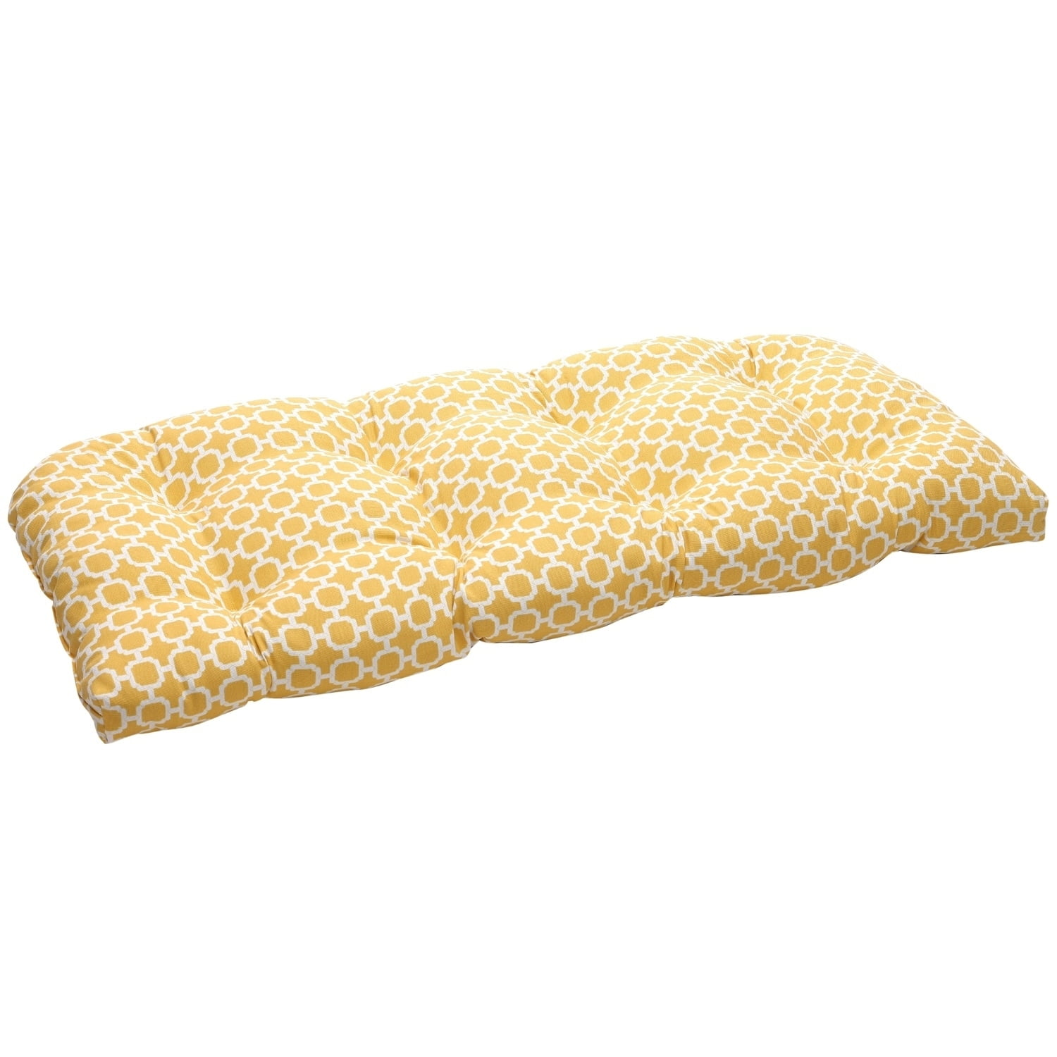 Pillow Perfect 450360 Hockley Yellow Wicker Loveseat Cushion