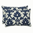 thumbnail image 1 of Pillow Perfect 500089 Bosco Navy Oversized Rectangle Throw Pillow (Set of 2), 1 of 4