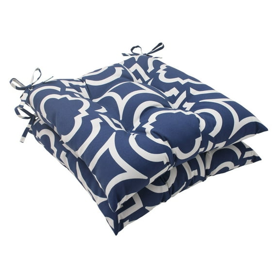 Pillow Perfect 500799 Carmody Navy Wrought Iron Seat Cushion (Set of 2)