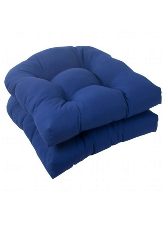 Pillow Perfect 502113 Fresco Navy Wicker Seat Cushion (Set of 2)