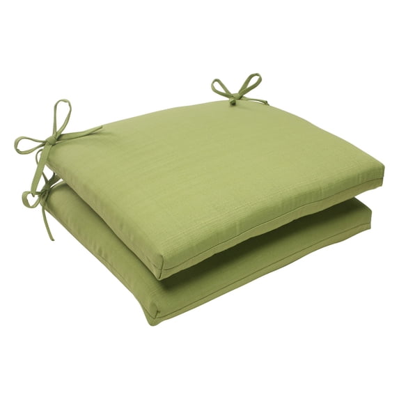 Pillow Perfect 506012 Forsyth Green Squared Corners Seat Cushion (Set of 2)