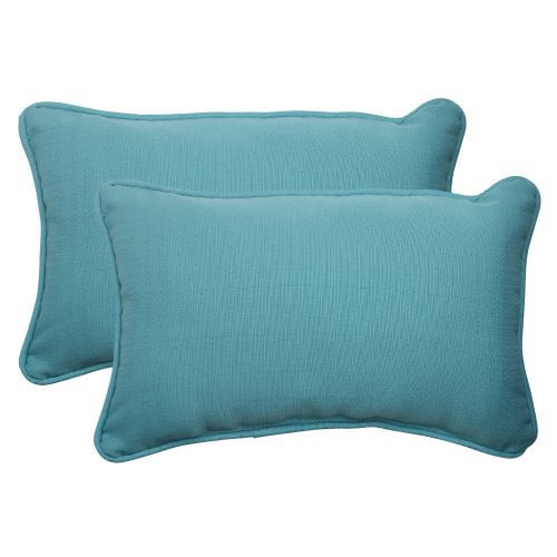 Pillow Perfect 506999 Forsyth Turquoise Rectangle Throw Pillow (Set of 2)