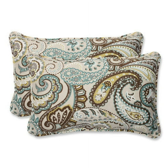 Pillow Perfect 537047 Tamara Paisley Quartz Rectangular Throw Pillow (Set of 2)