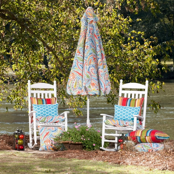 Pillow Perfect 572628 Ummi Multi Wrought Iron Seat Cushion - Set of 2