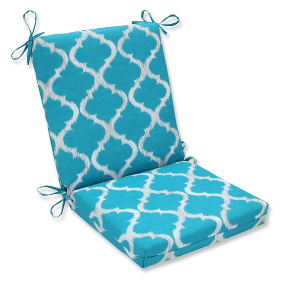 Pillow Perfect 586496 Indoor-Outdoor Kobette Teal Squared Corners Chair Cushion, Blue