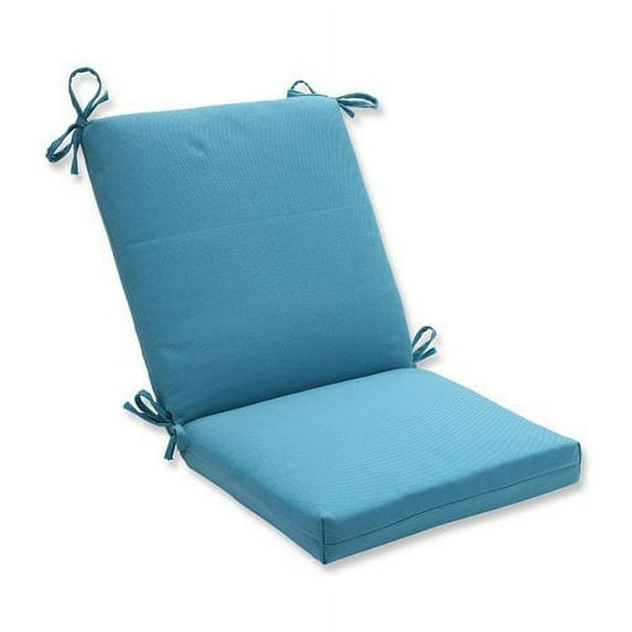 Pillow Perfect 590448 Indoor-Outdoor Tweed Aqua Squared Corners Chair Cushion, Blue