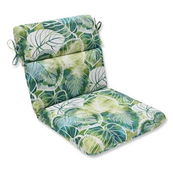 Pillow Perfect 594521 Indoor-Outdoor Key Cove Lagoon Rounded Corners Chair Cushion, Green