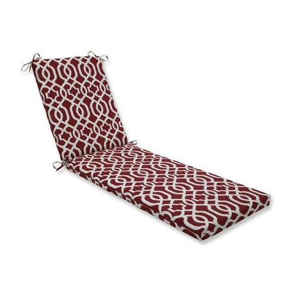 Pillow Perfect 613475 80 x 23 x 3 in. Outdoor & Indoor New Geo Chaise Lounge Cushion, Red