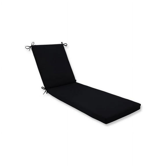 Pillow Perfect 614441 80 x 23 x 3 in. Outdoor & Indoor Canvas Chaise Lounge Cushion, Black