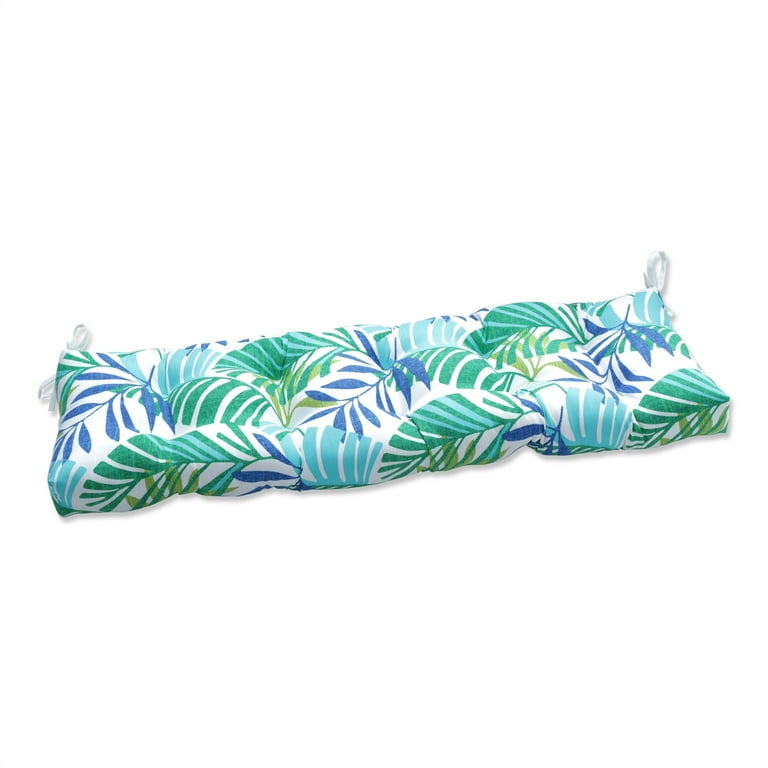 Pillow Perfect Islamorada Blue Green Outdoor Tufted Bench Swing Cushion 56 X 18 X 5 Walmart