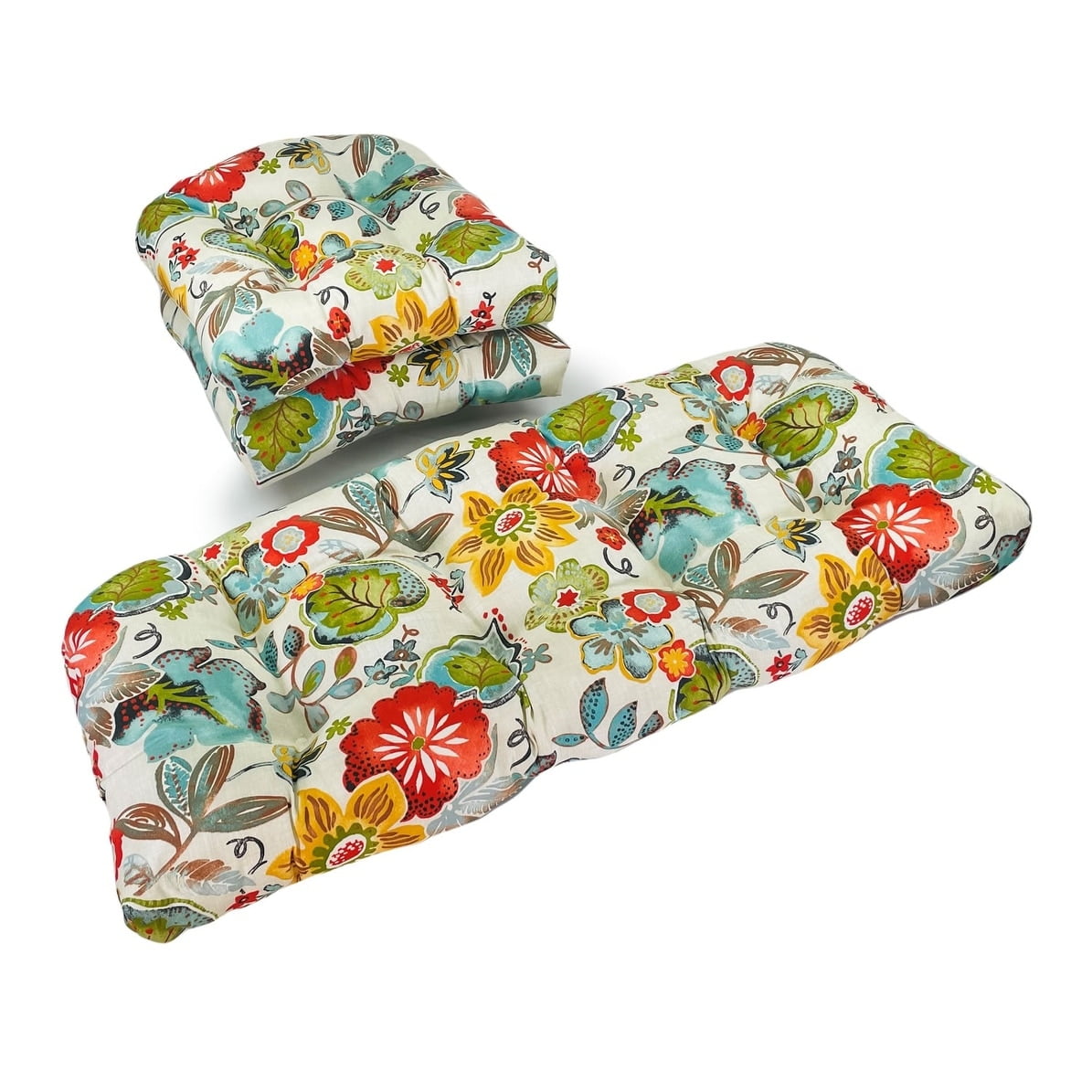 Ivory Multi-Color Floral Outdoor Cushion Set