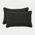 thumbnail image 1 of Pillow Perfect  Outdoor Fresco Corded Rectangular Throw Pillow (Set of 2) Black, 1 of 4