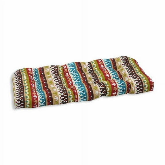 Pillow Perfect Outdoor/ Indoor Cotrell Jungle Wicker Loveseat Cushion