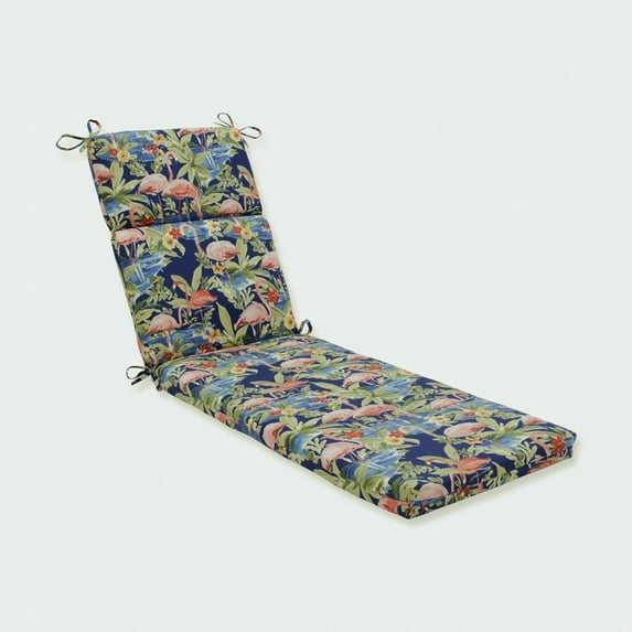 Pillow Perfect Outdoor / Indoor Flamingoing Lagoon Blue Chaise Lounge Cushion