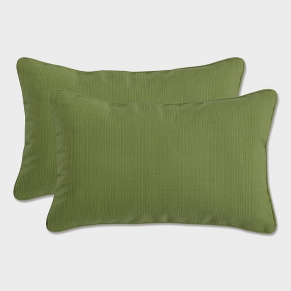 Pillow Perfect 18.5-inch by 11.5-inch Corded Rectangular Outdoor Throw Pillows (Set of 2) - Forsyth Kiwi