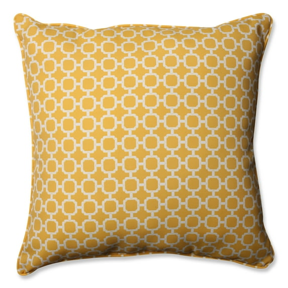 Pillow Perfect Outdoor/ Indoor Geometric Yellow 25-inch Floor Pillow