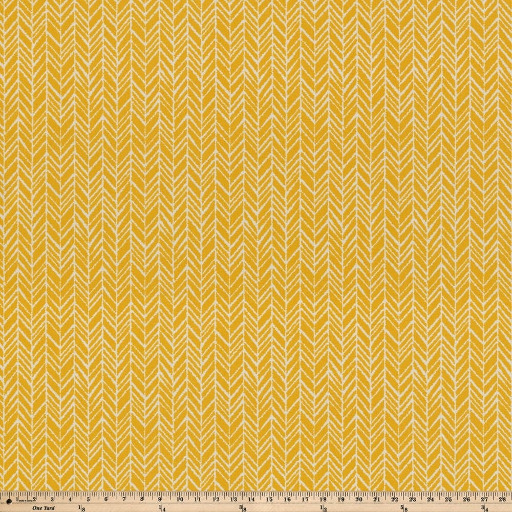 Yellow and Off-White Herringbone Lumbar Throw Pillow Set