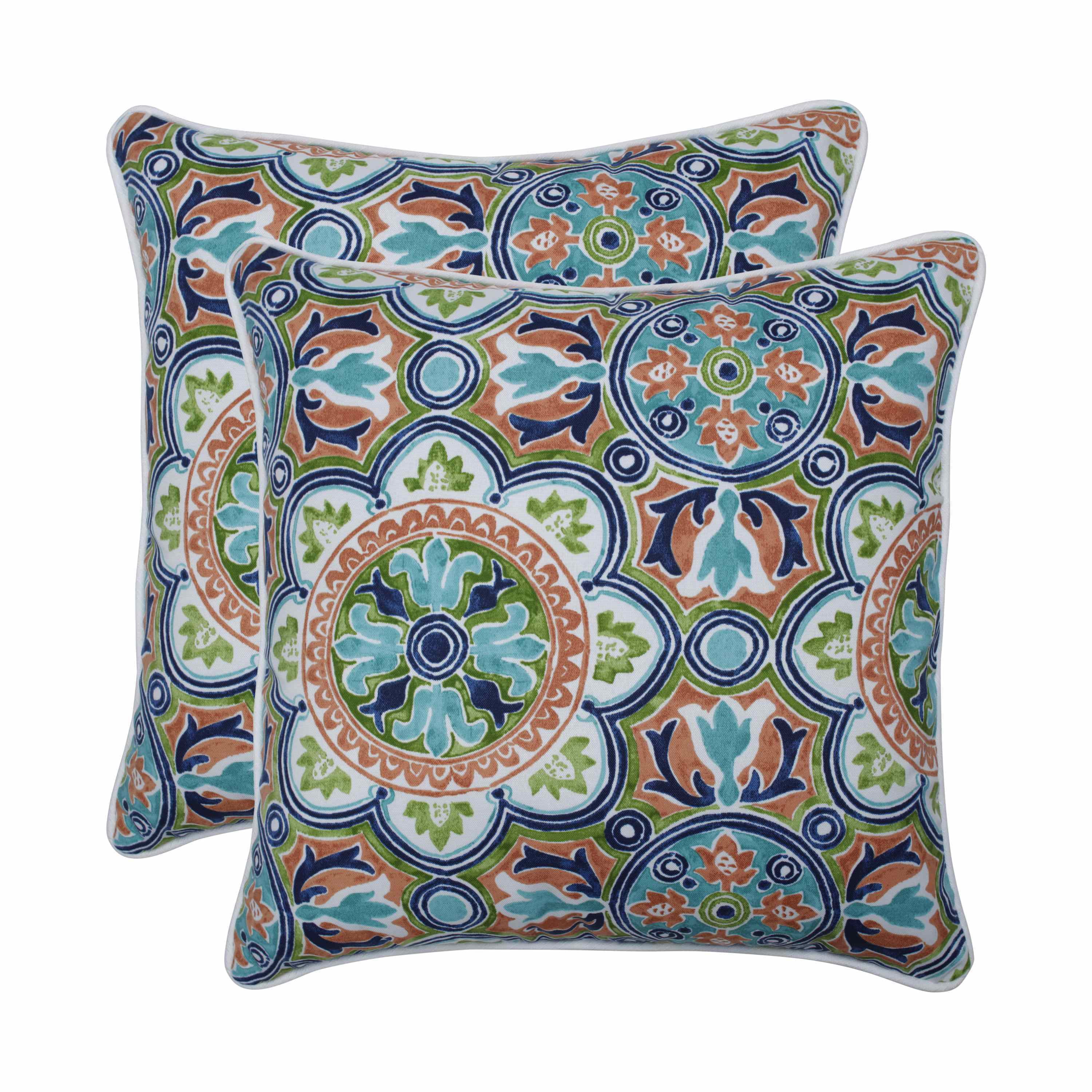 Pillow Perfect Outdoor Indoor Lagoa Tile Flamingo Blue