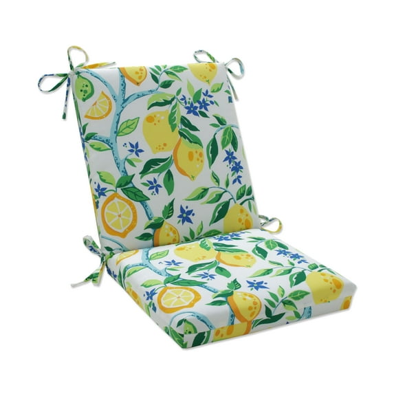 Pillow Perfect Outdoor | Indoor Lemon Tree Yellow Chair Cushion 36.5 X 18 X 3
