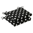 thumbnail image 1 of Pillow Perfect Outdoor/Indoor Polka Dot Black Square Corner Seat Cushions, 2 Count (Pack of 1) Square Corner Seat Cushions, 18.5" x 16", 1 of 2