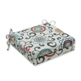 thumbnail image 1 of Pillow Perfect  Outdoor/Indoor Pom Pom Play Peachtini Squared Corners Seat Cushion 20x20x3 (Set of 2), 1 of 4