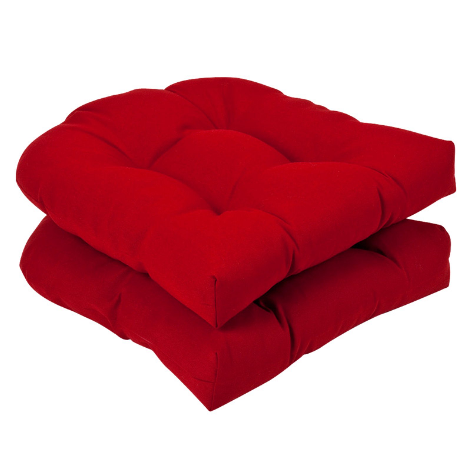 Pillow Perfect Outdoor/Indoor Pompeii Tufted Seat Cushions (Round Back), 19" x 19", Red, 2 Pack - image 1 of 2