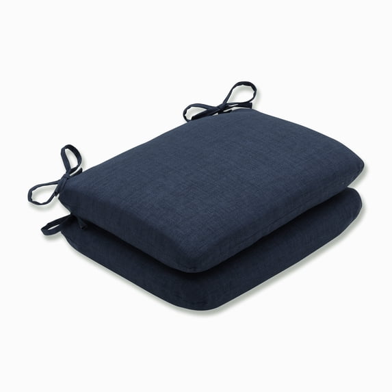 Pillow Perfect Outdoor/ Indoor Rave Indigo Rounded Corners Seat Cushion (Set of 2)