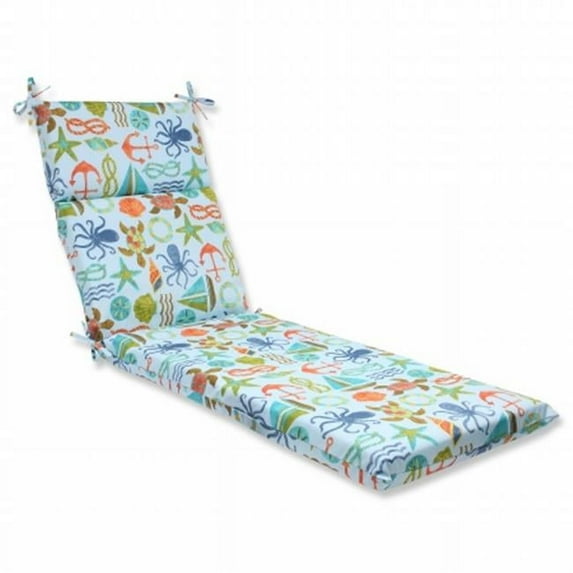 Pillow Perfect Outdoor/ Indoor Seapoint Blue Summer Chaise Lounge Cushion