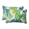 thumbnail image 1 of Pillow Perfect  Outdoor/ Indoor Soleil Blue/Green Over-sized Rectangular Throw Pillow (Set of 2), 1 of 2