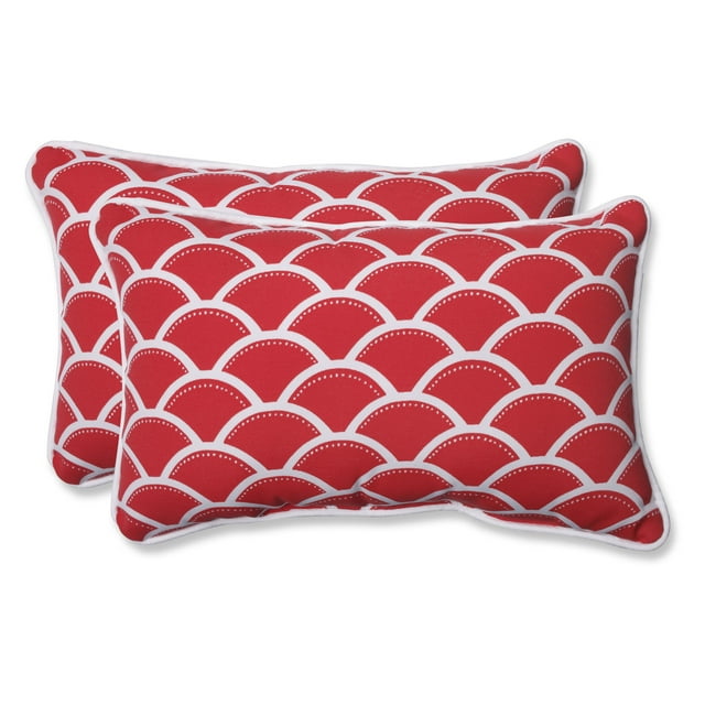 Pillow Perfect Outdoor/ Indoor Sunny Red Rectangular Throw Pillow (Set