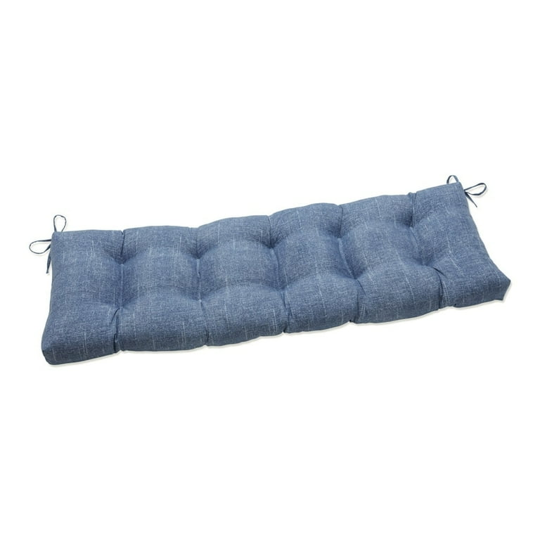 Pillow Perfect Outdoor Indoor Tory Denim Outdoor Tufted Bench