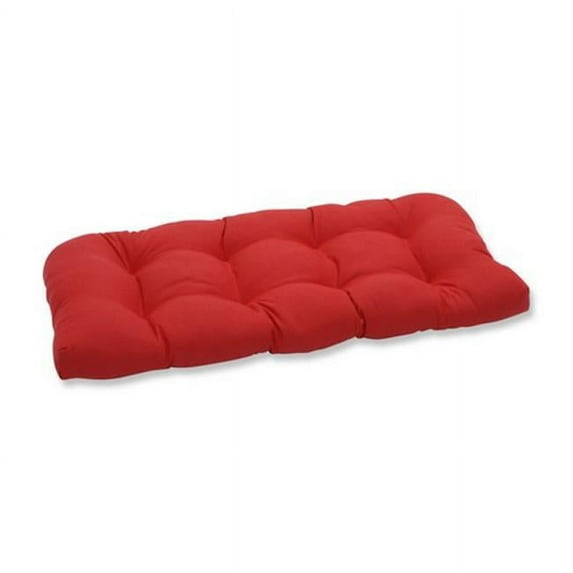 Pillow Perfect Outdoor/ Indoor Tweed Red Wicker Loveseat Cushion