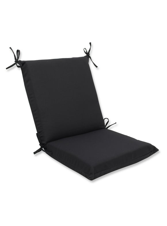 Pillow Perfect  Outdoor Solid Squared Corners Chair Cushion with Sunbrella Fabric Black
