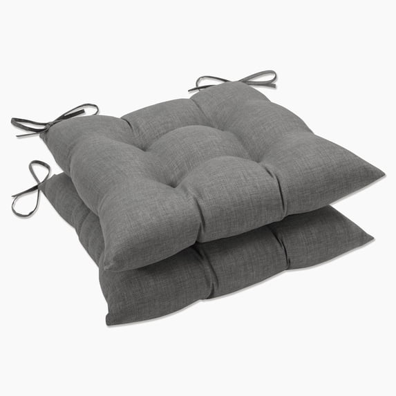 Pillow Perfect Outdoor Textured Solid Tufted Seat Cushion - 19 x 18.5 x 5 in. - Set of 2